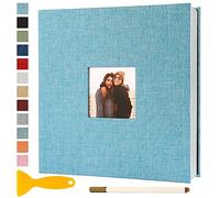 Album Photo Adhesif Vierge 28x27 CM Classeur Photo Livre Photo Personnalisable Scrapbook de Classe Mariage Livre D'or Enfant Bebe Carte Postale DIY, 40 Pages Bleu Clair