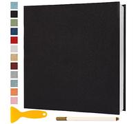 Album Photo Adhesif Vierge 28x27 CM Classeur Photo Livre Photo Personnalisable Scrapbook de Classe Mariage Livre D'or Enfant Bebe DIY Carte Postale, 60 Pages Noir