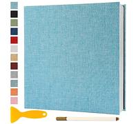 Album Photo Adhesif Vierge 28x27 CM Classeur Photo Livre Photo Personnalisable Scrapbook de Classe Mariage Livre D'or Enfant Bebe DIY Carte Postale, 60 Pages Bleu Clair