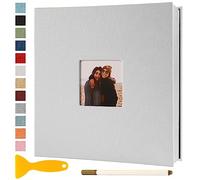 Album Photo Adhesif Vierge 28x27 CM Classeur Photo Livre Photo Personnalisable Scrapbook de Classe Mariage Livre D'or Enfant Bebe Carte Postale DIY, 40 Pages Blanc