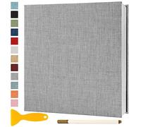 Album Photo Adhesif Vierge 28x27 CM Classeur Photo Livre Photo Personnalisable Scrapbook de Classe Mariage Livre D'or Enfant Bebe DIY Carte Postale, 40 Pages Gris