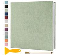 Album Photo Adhesif Vierge 28x27 CM Classeur Photo Livre Photo Personnalisable Scrapbook de Classe Mariage Livre D'or Enfant Bebe DIY Carte Postale, 60 Pages Vert Herbe