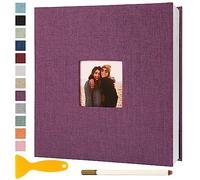 Album Photo Adhesif Vierge 33x32 CM Classeur Photo Livre Photo Personnalisable Scrapbook de Classe Mariage Livre D'or Enfant Bebe Carte Postale DIY, 60 Pages Violet