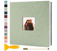 Album Photo Adhesif Vierge 33x32 CM Classeur Photo Livre Photo Personnalisable Scrapbook de Classe Mariage Livre D'or Enfant Bebe Carte Postale DIY, 40 Pages Vert Herbe