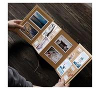 Album Photo Album photo pliable en accordéon de 10 pages à faire soi-même. Ce livre souvenir créatif papier kraft se transforme un original(Brown-26X15.3cm)