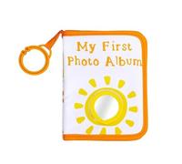 Album photo avec couverture solaire souriante en tissu lavable et miroir sécurisé pour chérir les souvenirs d'enfance Album bébé en tissu doux