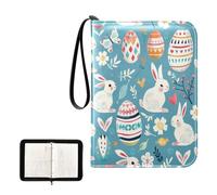 Album photo avec pochettes amovibles double face pour 400 cartes + cartes Bleu Lapins de Pâques œufs