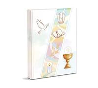 Album photo communion et confirmation 23 x 30 cm, 60 pages blanches en carton épais et résistant, entrecoupées de Pergamino, communion et confirmation