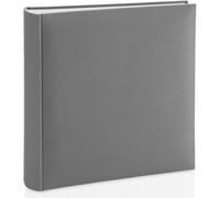 Album Photo Couverture Rigide Tissu 30x30cm (Album Livre,400 photos 10 x 15cm à coller,100 pages blanches separées par Papier Cristal,Album Scrapbooking DIY Livre photo à Personnaliser) Gris