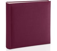 Album Photo Couverture Rigide Tissu 30x30cm (Livre Photo, 400 photos 10 x 15cm à coller, 100 pages blanches separées par Papier Cristal, Album Scrapbooking DIY à Personnaliser) Bordeaux