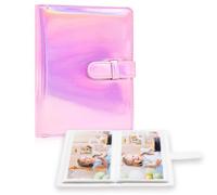 Album photo de 10 x 15 cm - 68 pochettes de petite capacité avec couverture en cuir végétalien de qualité supérieure pour garçons et filles, anniversaire, mariage (rose magique)