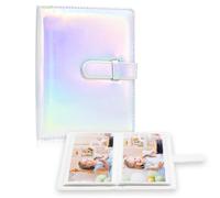 Album photo de 10 x 15 cm - 68 pochettes de petite capacité en cuir végétalien de qualité supérieure, album photo portable pour garçons et filles, anniversaire, mariage (Argent magique)