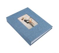 Album photo de 5 x 7,6 cm avec couverture en lin pour 208 photos, scrapbooking compact pour souvenirs de voyage, petite taille (bleu)