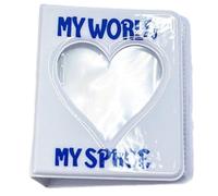 Album photo de 7,6 cm pour petites cartes, classeur à 64 emplacements pour cartes photo, unique en forme de cœur, rangement pratique pour cartes