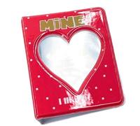 Album photo de 7,6 cm pour petites cartes, classeur à 64 emplacements pour cartes photo, unique en forme de cœur, rangement pratique pour cartes