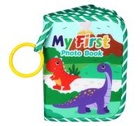 Album Photo de Bébé - Livre Mémoire en Tissu Doux Premier Album pour Cadet avec Dessin Animé Dinosaure