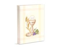 Album Photo de Communion 20 x 25 cm, 60 Pages Blanches en Carton épais et résistant, entrecoupées de Pergamino, Format 20 x 25 cm, Beige