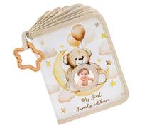 Album photo de famille pour tout-petits, livre photo en tissu doux | Peut contenir 17 photos Livre souvenir sur le thème de l'ours pour, pères, grands-parents, filles, frères et sœurs