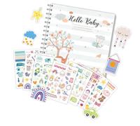 Album photo de journal de scrapbooking pour bébé neutre en matière de genre avec autocollant pour nouveau-né de la grossesse à 1 an