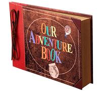 Album photo de scrapbooking, livre d'aventure, mots en relief, couverture rigide, album de voyage pour anniversaire, mariage, voyage, fête prénatale, etc. (livre d'aventure en cuir)