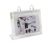 Album photo de table avec cadre photo pliable - 68 poches - Calendrier de table - Cadre pour poster - Affichage acrylique