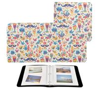 Album photo décoratif motif moustache rétro Happy Father's Day Photobooks pour toutes les tailles photos autocollants 10 x 15 cm, 12 x 17 cm, 15 x 20 cm