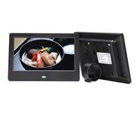 Album Photo électronique LED Haute définition de 7 Pouces, Lecture de Photos et de vidéos en Boucle, Cadre Photo numérique Intelligent, avec Fonction Calendrier (Blanc) (Black)