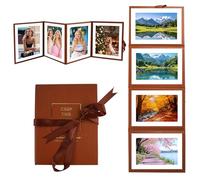 Album Photo en Accordéon 10x15 cm, 4 Pages Leporello pour Photos, Leporello Album Photo Vintage à Spirale pour Livres de Planification de Mariage, Livres D'Or, Carnets de Voyage, Journaux Intimes