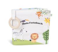 Album photo en coton bio pour bébé et enfant avec anneau de dentition et pendentif cadeau de naissance et d’adaptation pour garçons et filles