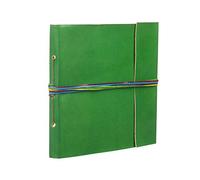 Album photo en cuir coloré | Vert | 30 pages pour 120 photos de 15,2 x 10,2 cm ou 60 photos de 17,8 x 12,7 cm | Commerce équitable & fait à la main | scrapbooking et travaux manuels | 26 cm x 24 cm