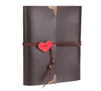 Album Photo en Cuir La Saint Valentin Rétro Album Mariage Livre d'Or Bricolage Vintage Scrapbook Noir Pages Livre Photo pour Noël Anniversaire Fête des Mères Anniversaire Cadeau pour Maman