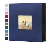 Album photo en lin 4x6-600 pochettes avec horizontales et verticales, idéal for la Saint-Valentin(Dark blue-600 sheets)