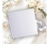 Album photo en satin blanc avec couverture rigide pour livre d'or de mariage, carnet de notes, 86 pages, 19 x 19 cm, papier 120 g/m² pour sublimation, projet créatif, baptême, anniversaire, naissance,