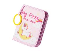 Album photo en tissu de dessin animé pour bébé - Lavable - Livre photo à main pour les parents et les grands-parents - Album cadeau pour bébé