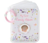 Album photo en tissu doux pour bébé avec miroir de sécurité | Livre de souvenirs à suspendre pour 17 photos de 10 x 15 cm | Première page personnalisable indéchirable pour souvenir de nouveau-né