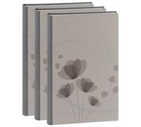 Album photo ERICA pochettes avec mémo ELLYPSE 2 - 100 pages blanches - 300 photos - Couverture Grise 22,5x37cm - Lot de 3 albums