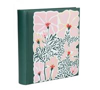 Album photo ERICA pochettes avec mémo FLOWERS 4 - 100 pages - 200 photos 11,5x15 - VERT ET ROSE - Couverture 25x22.5cm