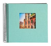 Album Photo Goldbuch Série Bella Vista Tradionnel En Lin - 21x20cm 40 Pages Noires - Couverture Personnalisable (Vert D'eau)