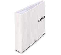 Hama Album Photo pochette et zone Mémo "Designline II" (200 photos 10x15cm,100 pages, Format 22.5x22cm, Pochette carte mémoire, motif à carreaux) Blanc