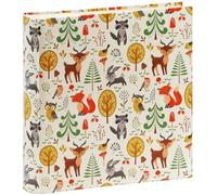 Hama Album photo Jumbo "Forest" (pour 400 photos au format 10 x 15 cm, album traditionnel enfant de 30 x 30 cm, 100 pages blanches, animaux, élégant) Marron/Beige/Vert/Orange/Jaune