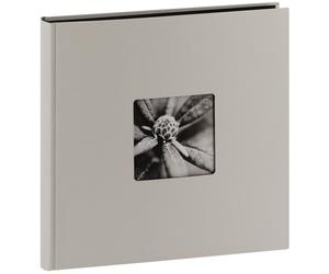 Album photo HAMA traditionnel FINE ART JUMBO - 100 pages noires + feuillets cristal - 400 photos - Couverture Grise 30x30cm + fenêtre