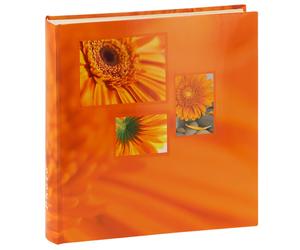Album photo HAMA traditionnel SINGO JUMBO - 100 pages blanches + feuillets cristal - 400 photos - Couverture Orange 30x30cm