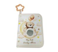 Album photo - Livre de couverture | Mon premier album de famille | Soft Bear Design | Memory Book Keepsake Gift Shower Livre d' portable avec crochet Star Hook, album multifonction