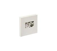 Walther Design Album Photo Blanc 28 x 30,5 cm Couverture en Lin avec découpe de Couverture, Album de Mariage Sweet Heart UH-123