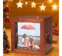 Album photo mécanique décoratif personnalisé avec manivelle, boîte d'amour créative pour mariage (8 photos, sans LED)