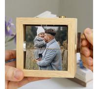 Album photo personnalisé à manivelle - Boîte à souvenirs en bois pour album photo, cadeau pour anniversaire, Noël, Nouvel An