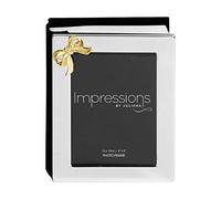 Album Photo plaqué argent avec noeud or - 10,2 x 15,2 cm (8143)