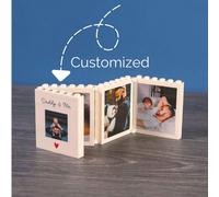 Album photo pliable personnalisé Daddy And Me® Brick, cadeau mini album souvenir pour maman et papa, puzzles, lui et elle, maman et papa, fête des pères, fête des mères, grands-parents, accessoires d'
