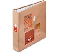 Album Photo Pochette Et Zone Mémo ""Singo Ii"" (200 Photos 10x15cm,100 Pages, Format 22.5x22cm, Pochette Carte Mémoire, Motifs Zen) Terracotta