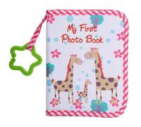 Album Photo pour Bébé, Doux en Polyester Album Photo Enfant Peut Contenir 17pcs Photos de 10,16x15,24cm avec Crochet mon Premier Album Photo de Famille pour Tout-Petit Enfants (Girafe)